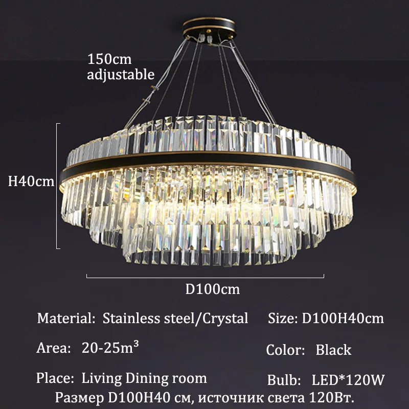 Afralia™ Luxury LED Crystal Chandeliers for Living Dining Room Decor - Modern Home Lighting