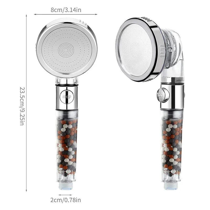 Afralia™ Spa Shower Head | 3 Modes, High Pressure, Water Saving, Replacement Beads