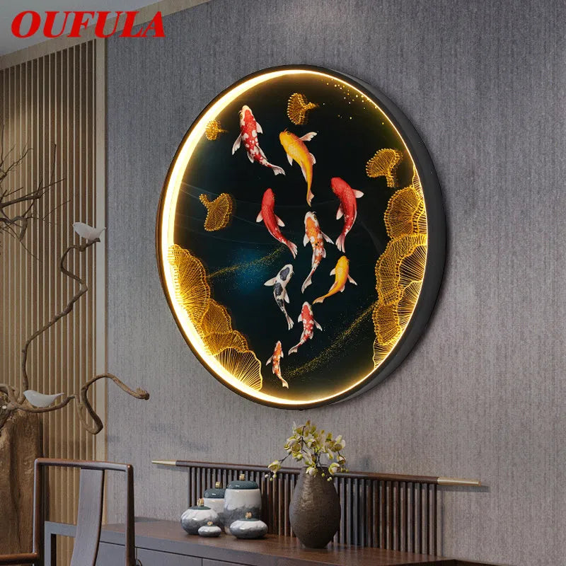 Afralia™ LED Fishes Wall Picture Sconces: Creative Bedroom Lighting Fixture