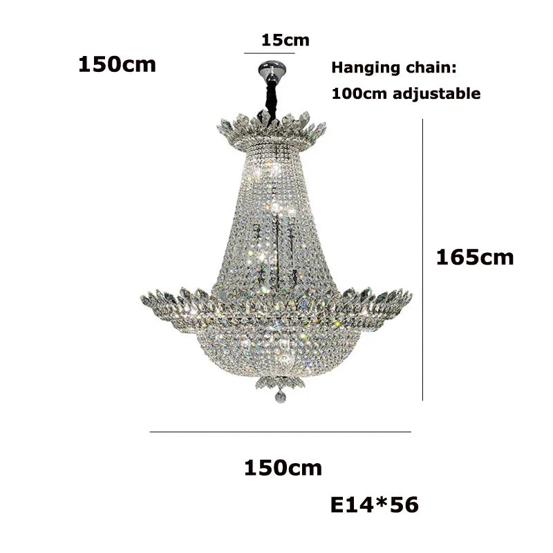 Afralia™ K9 Crystal Chrome LED Chandelier for Trendy Living Room Lighting