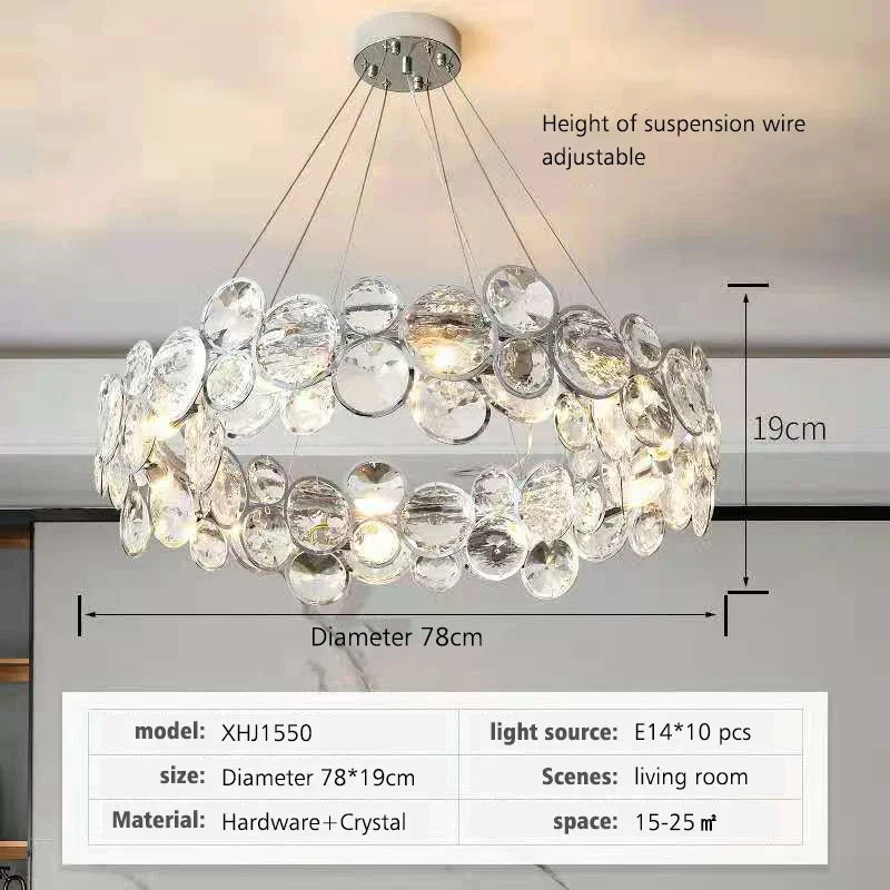Afralia™ Crystal LED Chandelier: Modern Nordic Style Luxury Pendant Light for Living, Bedroom, Dining Room