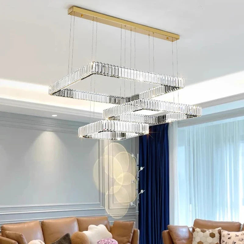 Afralia™ Modern Crystal Pendant Chandelier for Living and Dining Room Lighting