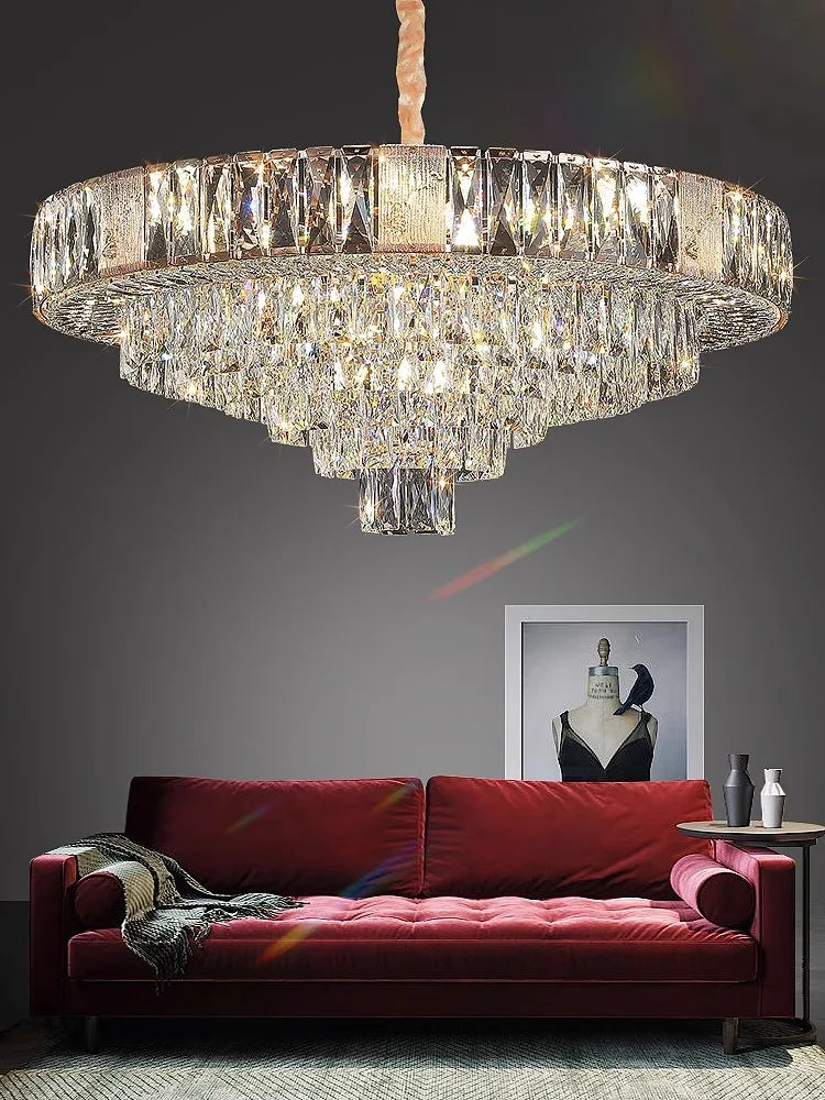 Afralia™ Clear Crystal Chandelier for Elegant Home Décor and Dining Room Ambiance