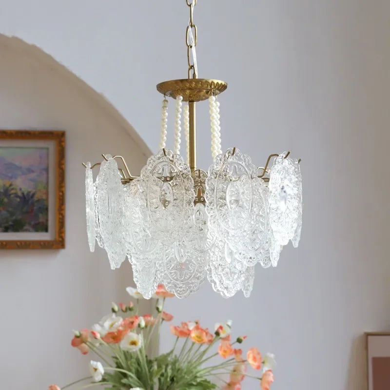 Afralia™ Modern Luxury Clear Glass Chandelier for Bedroom Living Room Kitchen.