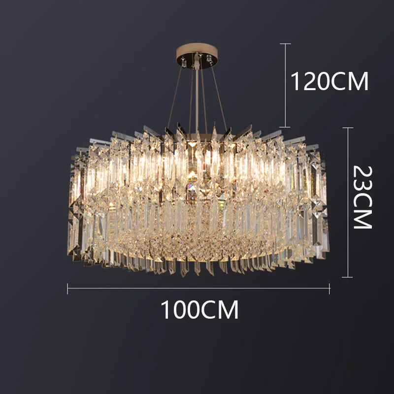 Afralia™ Crystal Chandelier, Luxury Living Room & Bedroom Pendant Light