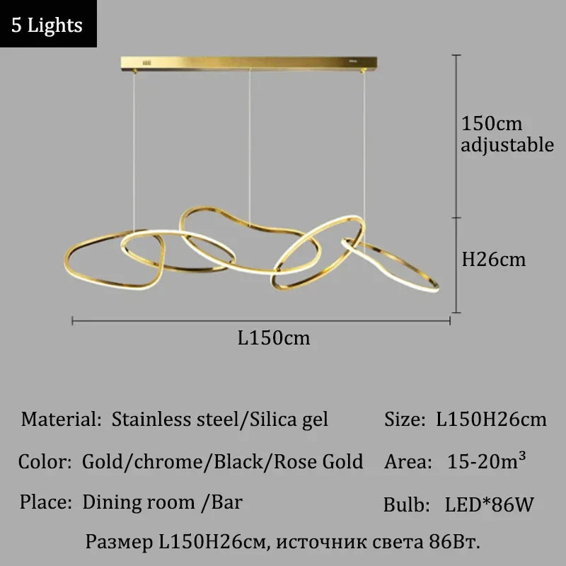 Afralia™ Nordic Pendant Lights for Home Dining Room Bar Dimmable Chandeliers Fixtures Luxe Decor