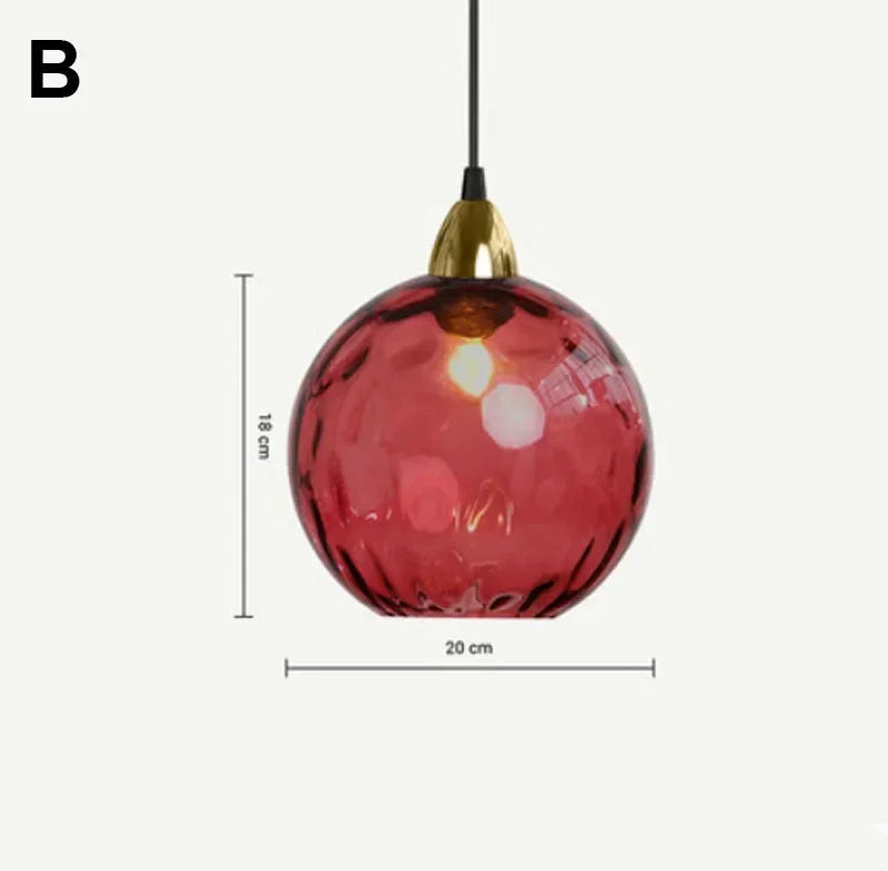 Afralia™ Water Grain Glass Ball Pendant Light: Modern Nordic Fixture for Restaurant, Kitchen, Bedroom