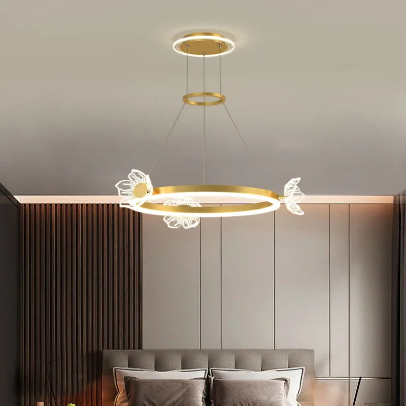 Afralia™ Nordic Butterfly Ring LED Pendant Lamp for Home Decor Chandelier Fixture