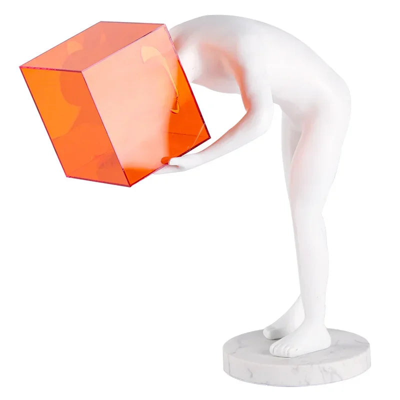 Afralia™ Abstract Figure Sculpture Cage Human Body Mind Decor Figurines