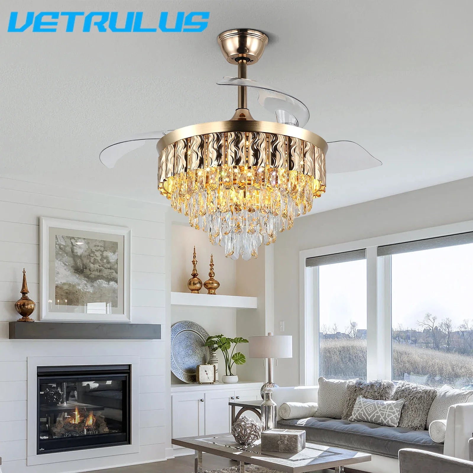 Afralia™ Smart Ceiling Fan with Remote Control and LED Light