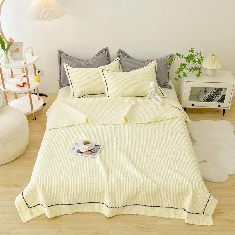 Afralia™ Princess Bubble Yarn Quilted Comforter Set - Elegant Handmade Flowers, Skin-friendly Blanket