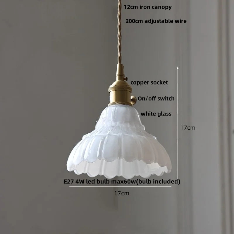 Afralia™ Stripe Glass LED Pendant Light Fixture, Japan Style, Coffee Bar, Hallway Decor