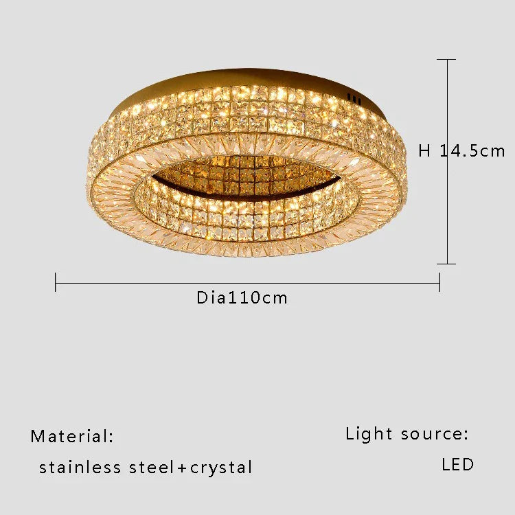 Afralia™ Crystal Two Tier Ceiling Chandelier LED Lighting for Bedroom & Living Room