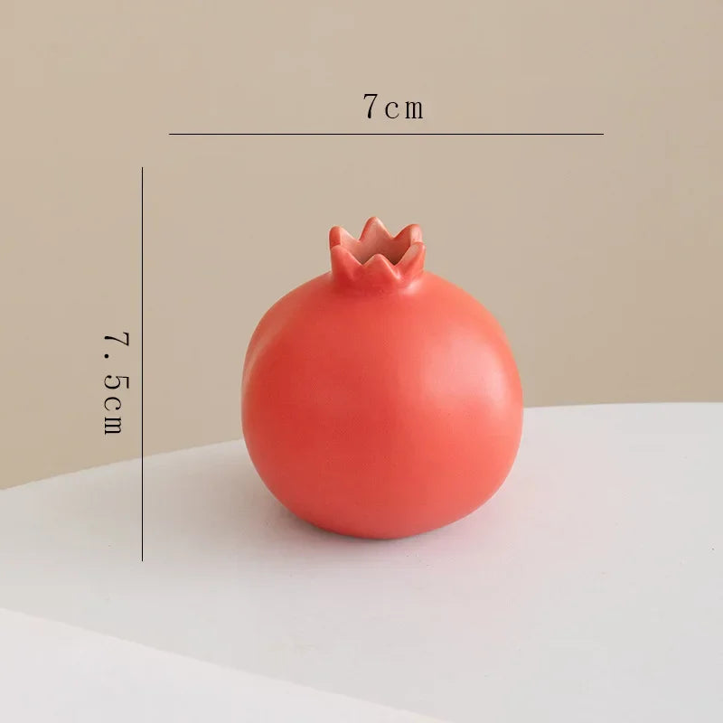 Afralia™ Pomegranate Ceramic Vase Decor Flower Arrangement Desk Decoration Room Aesthetic Decor