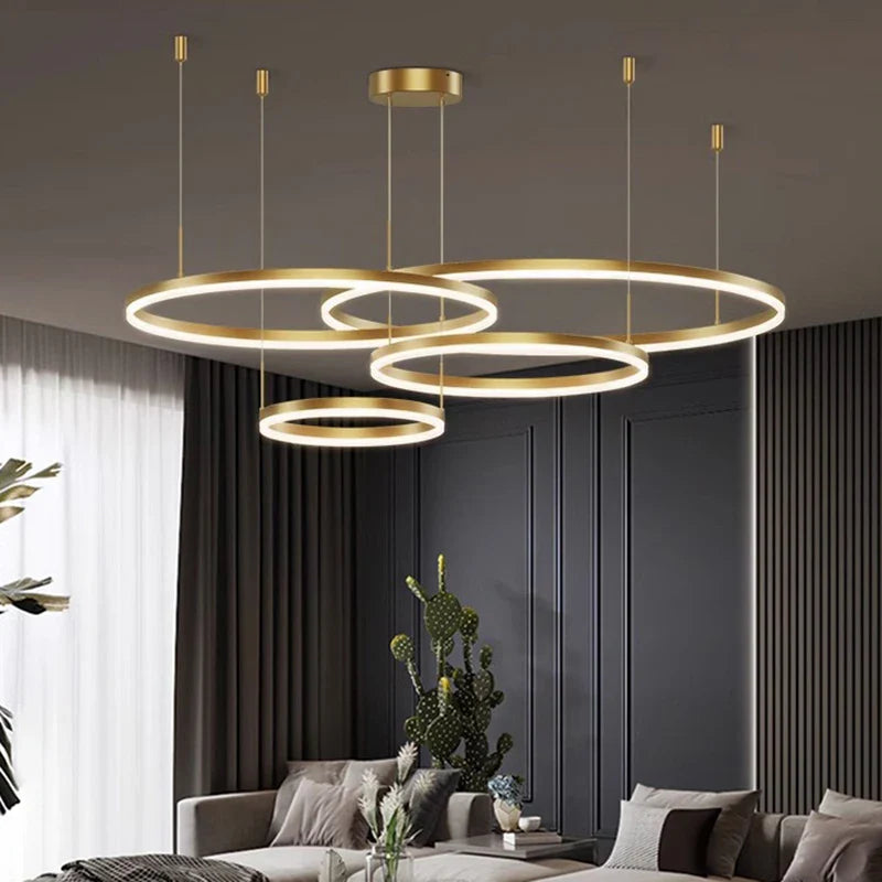 Afralia™ Modern LED Pendant Chandelier for Living Room Dining Room Indoor Lighting