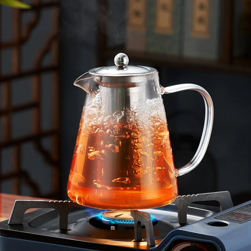 Afralia™ Glass Teapot: High Quality Heat Resistant Kung Fu Tea Set for Puer Tea & Coffee