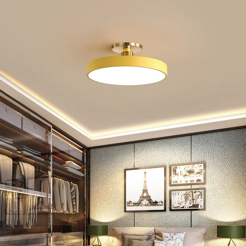 Afralia™ Nordic LED Ceiling Lamp: Modern Minimalist Macaron Round Bedroom Light