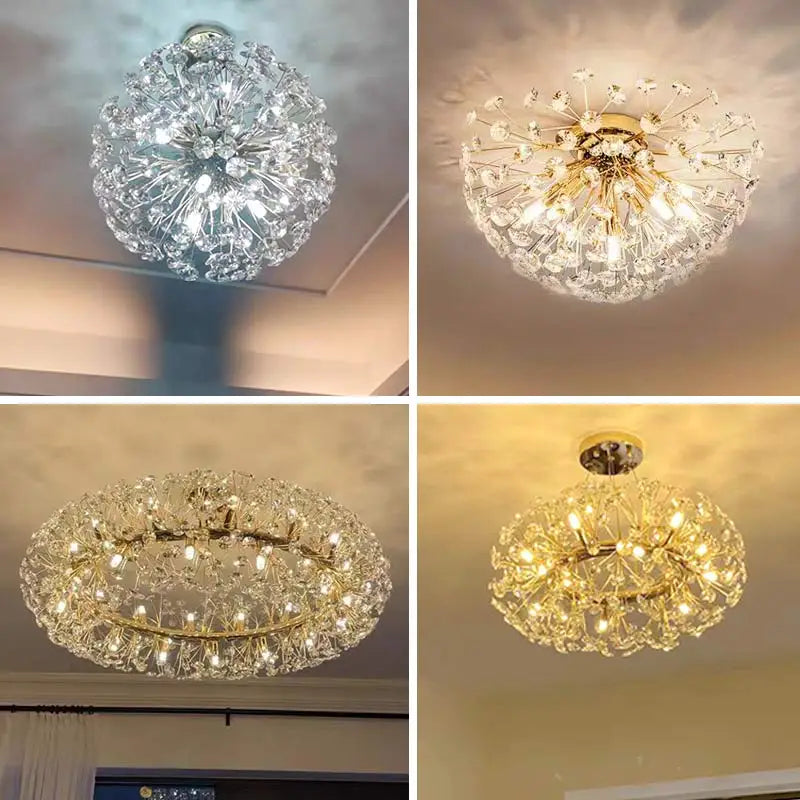 Afralia™ Crystal LED Ceiling Pendant Chandelier for Home Decoration and Lighting