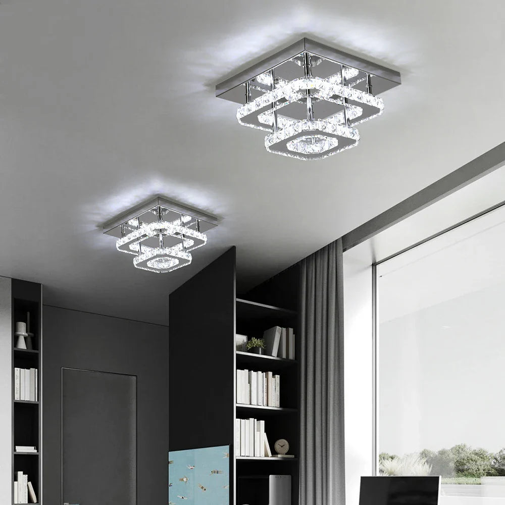 Afralia™ Crystal Ceiling Chandelier: Modern LED Dining Room Pendant Light by Afralia™