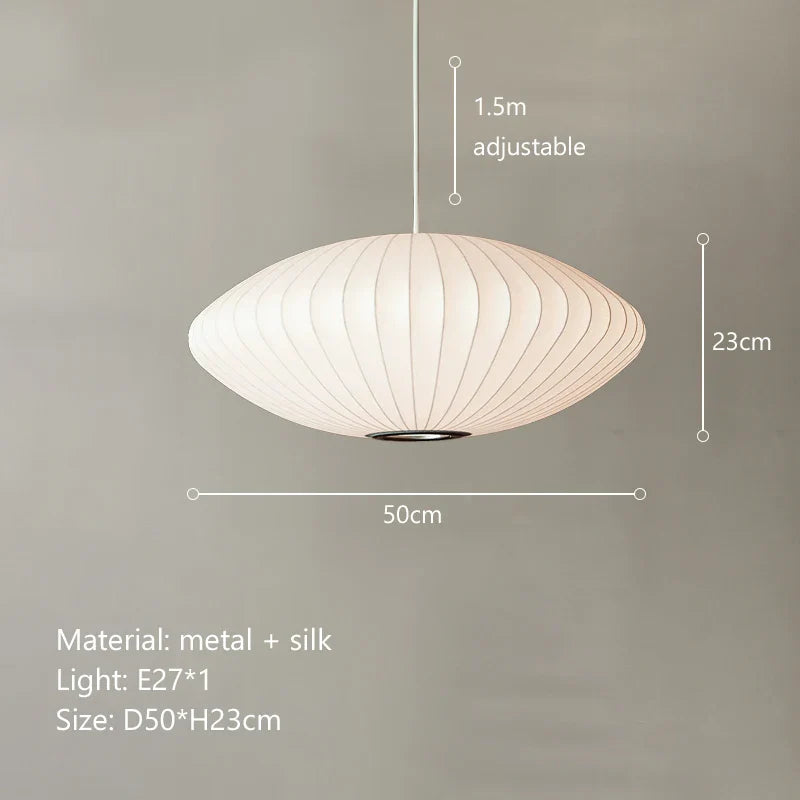 Afralia™ Silk Chandelier LED Pendant Lamp for Dining Room and Bedroom