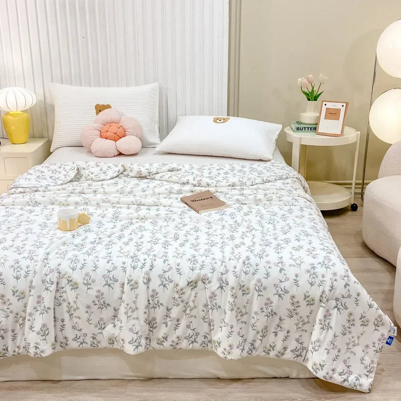 Afralia™ Silky Summer Cooling Blanket Lightweight Breathable Quilt for Bed