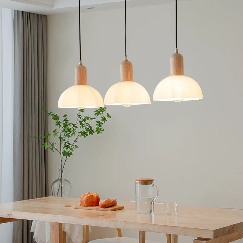 Afralia™ White Glass LED Pendant Lamp - Modern Hanging Light Fixtures