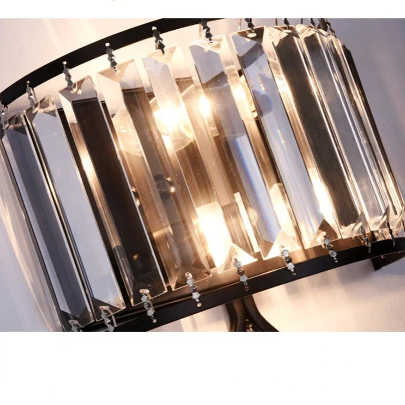 Afralia™ Crystal LED Wall Lamp for Living Room Bedroom Corridor Sconce