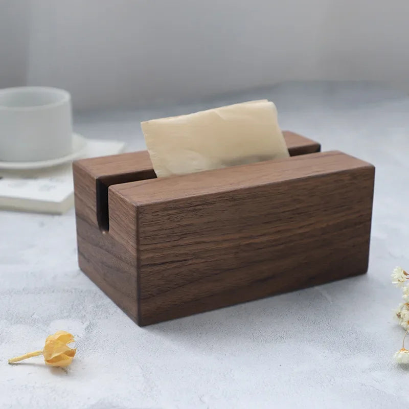 Afralia™ Wooden Tissue Box Holder for Napkins & Paper Towels