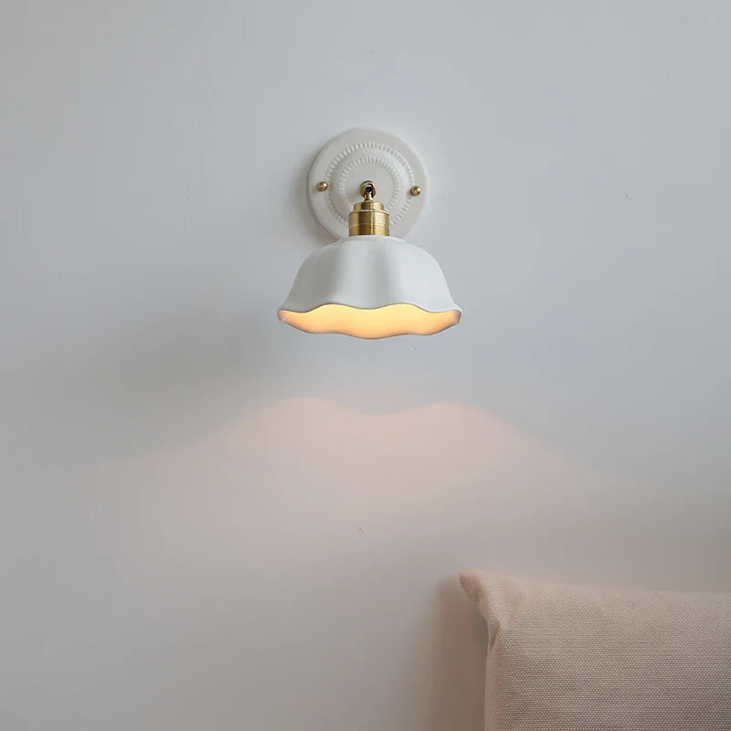 Afralia™ Ceramic LED Wall Sconce: Japanese Vintage Interior Wall Light