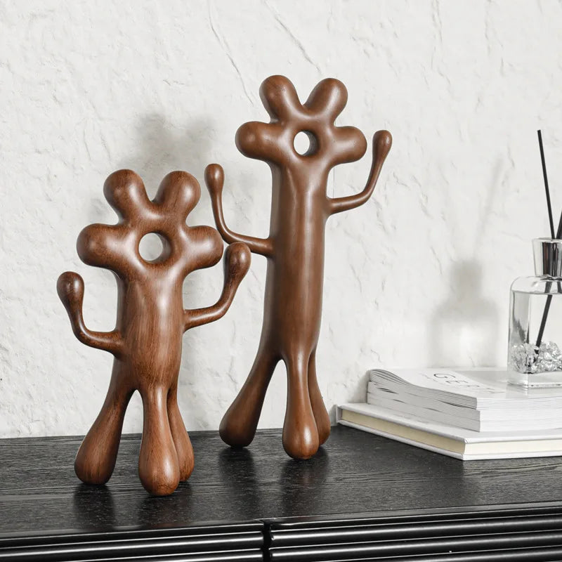 Afralia™ Abstract Flower Man Alien Sculpture Home Decor Figurine