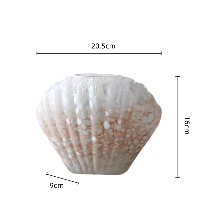 Afralia™ Glass Vase Floral Arrangement Terrarium Clamshell Craft Shell Home Decor