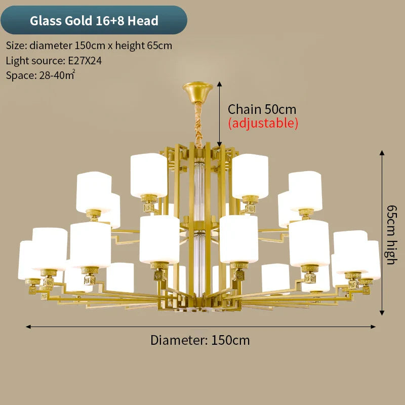 Afralia™ Zen Crystal Chandelier - Luxury Jade Living Room Dining Room Lamp