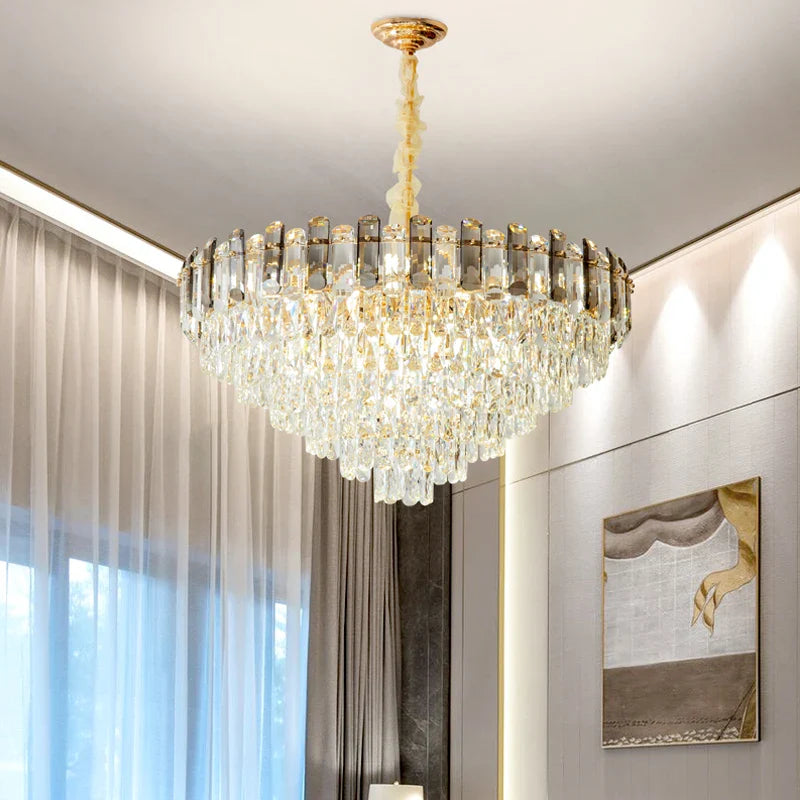 Afralia™ Luxury Crystal Chandelier for Living Room, Bedroom, and Restaurant