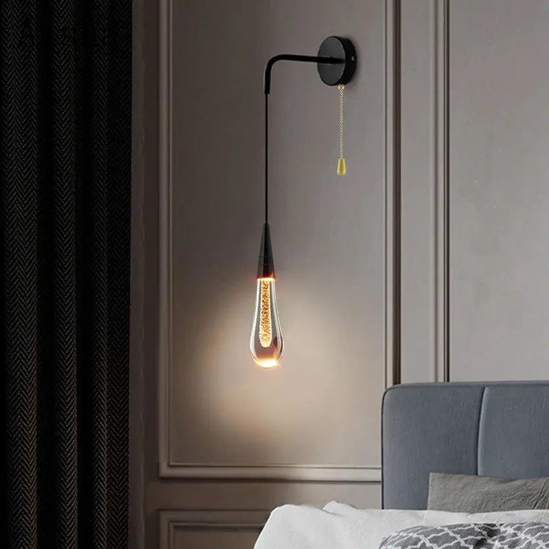 Afralia™ Crystal LED Wall Lamp: Elegant Bedside Lighting for Home Decor & Ambiance