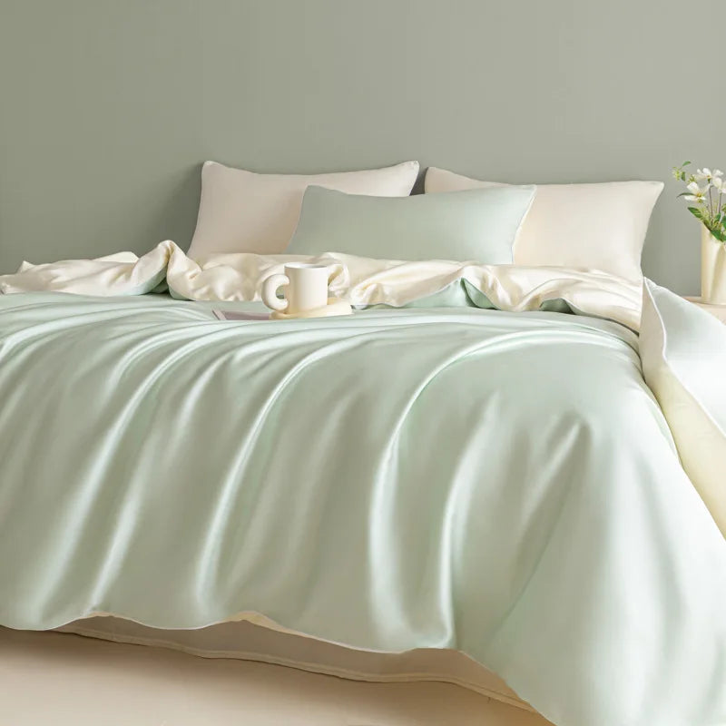 Afralia™ Cool Touch Solid Color Bedding Set - Skin-Friendly & Breathable