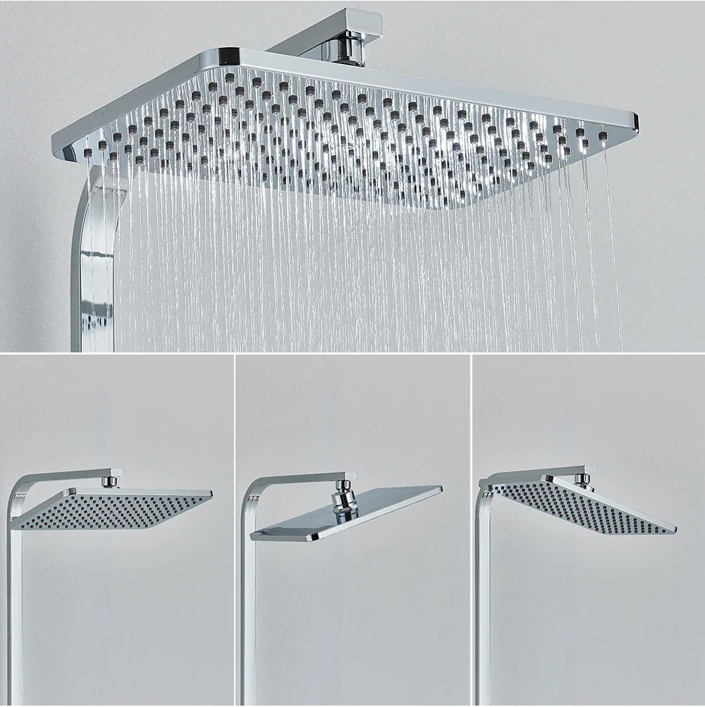 Afralia™ Thermostatic Rainfall Shower Faucet Wall Mount Tub Mixer Set