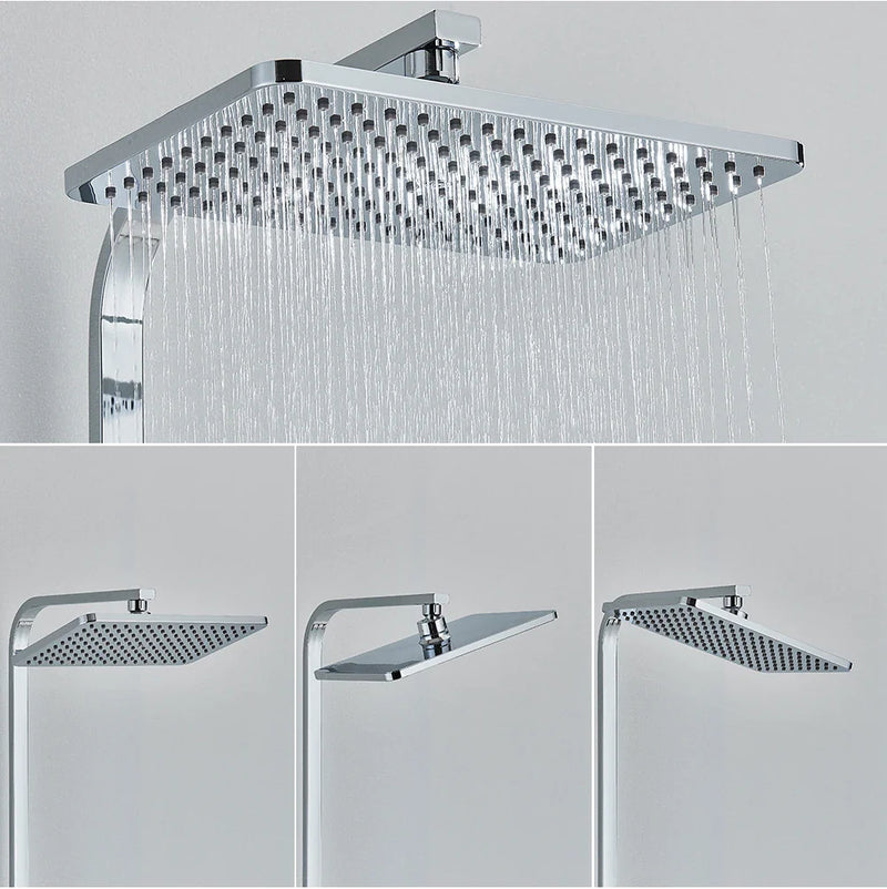 Afralia™ Thermostatic Rainfall Shower Faucet Wall Mount Tub Mixer Set