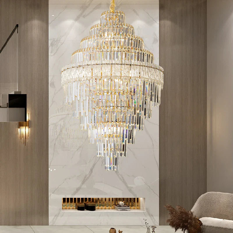 Afralia™ Crystal Chandelier: Luxury Living Room Lamp, Modern Design, Elegant Lighting Option