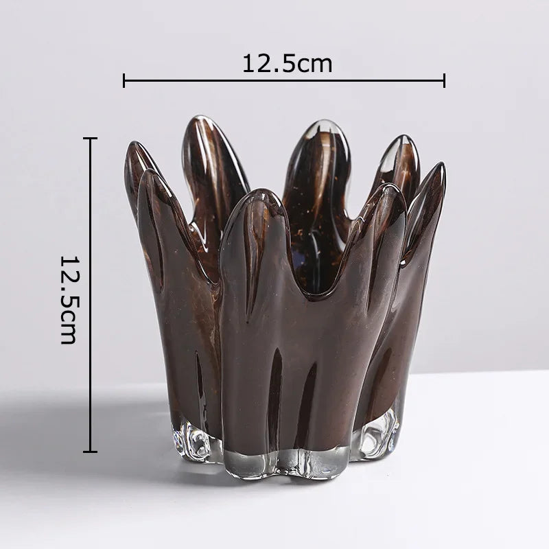 Afralia™ Flower Bud Glass Candle Holder Desk Decoration Aroma Diffuser Home Decor