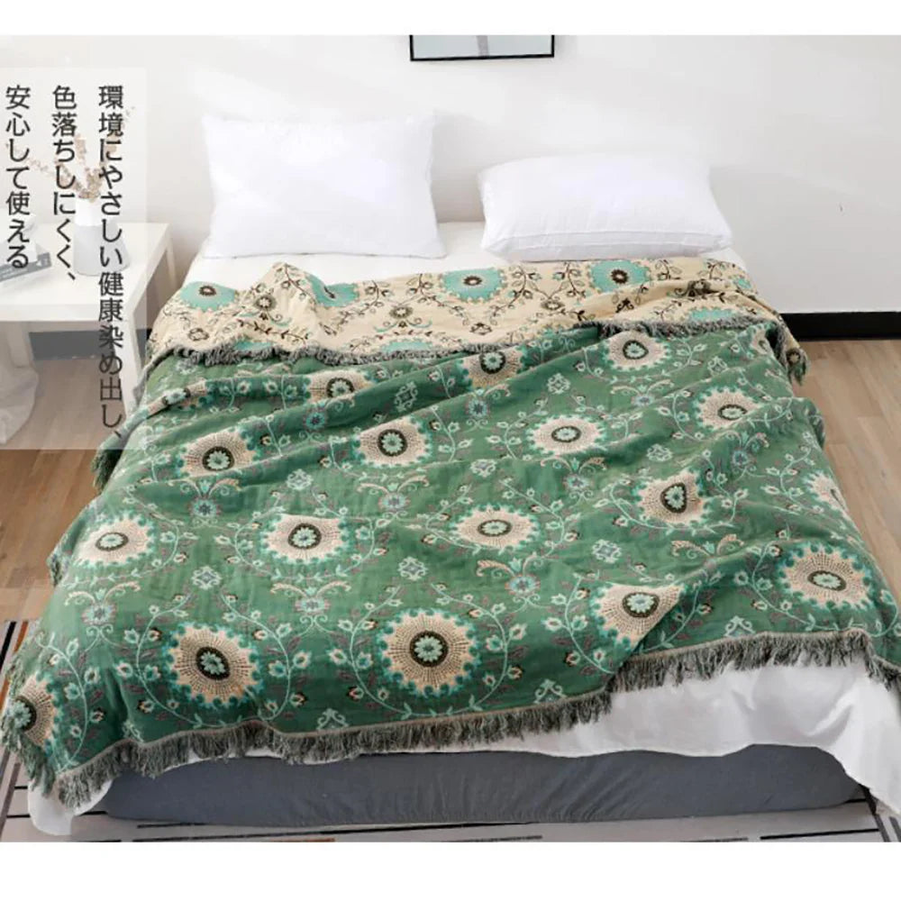 Afralia™ Floral Pattern Thin Office Nap Blanket