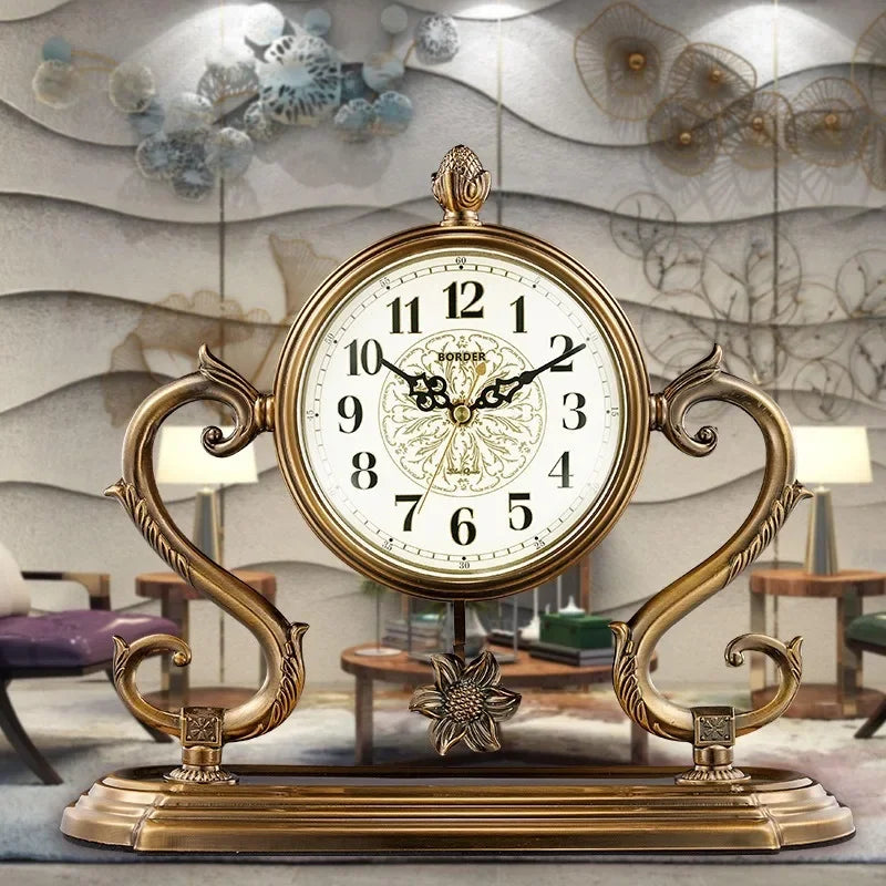 Afralia™ Vintage Pendulum Table Clock for Living Room Decor