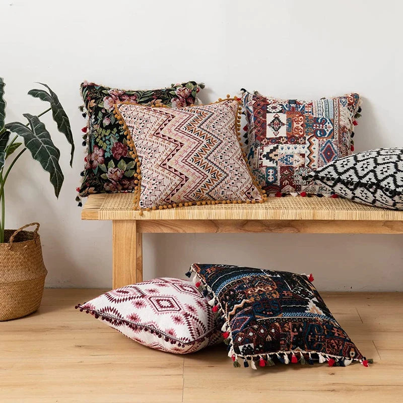 Afralia™ Ethnic Boho Throw Pillow Covers for Couch - Bohemian Farmhouse Decor