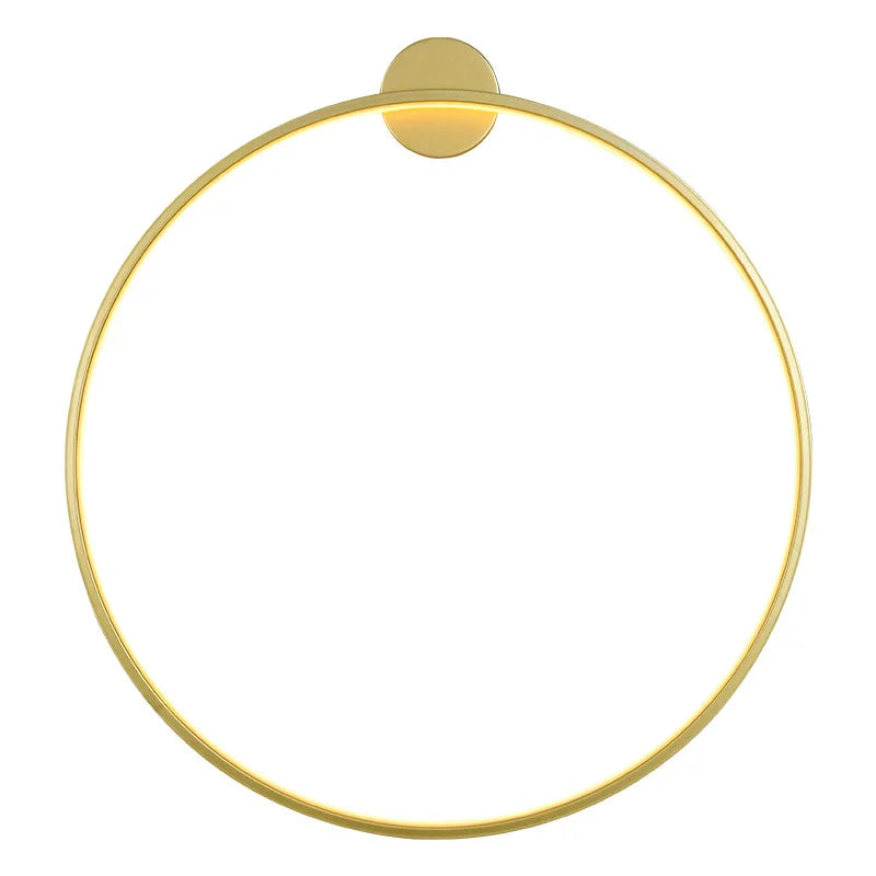 Afralia™ Nordic Luxury Gold Wall Lamp Modern Minimalist Bedroom Ring Bedside Light