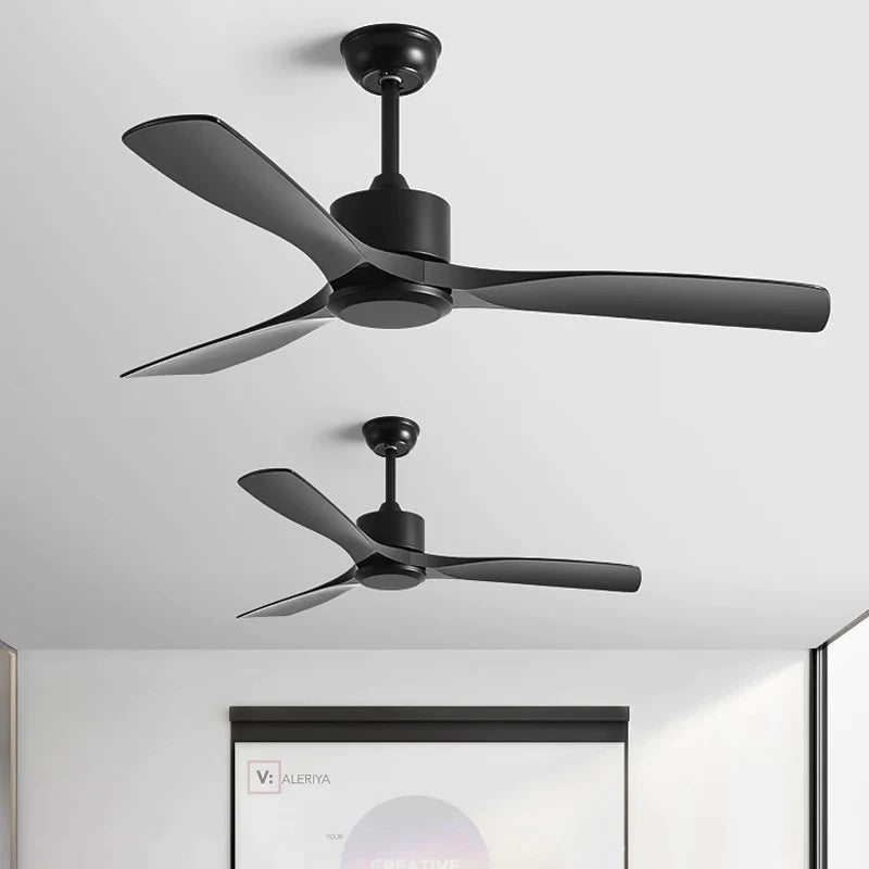 Afralia™ Black Industrial Ceiling Fan 52Inch DC Powerful Airflow Living Room Office Commercial