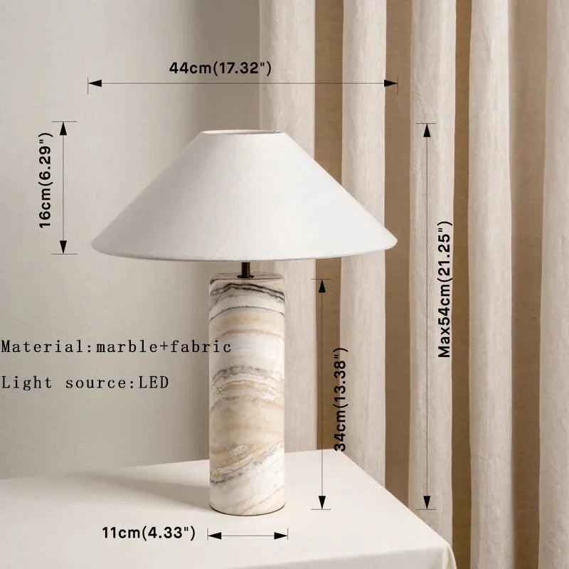 Afralia™ Luxury LED Marble Table Lamp for Bedroom Nightstand Decoration