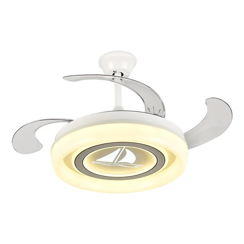Afralia™ Minimalist LED Ceiling Fan Light - Abs Remote Control - Dimmable - Quiet