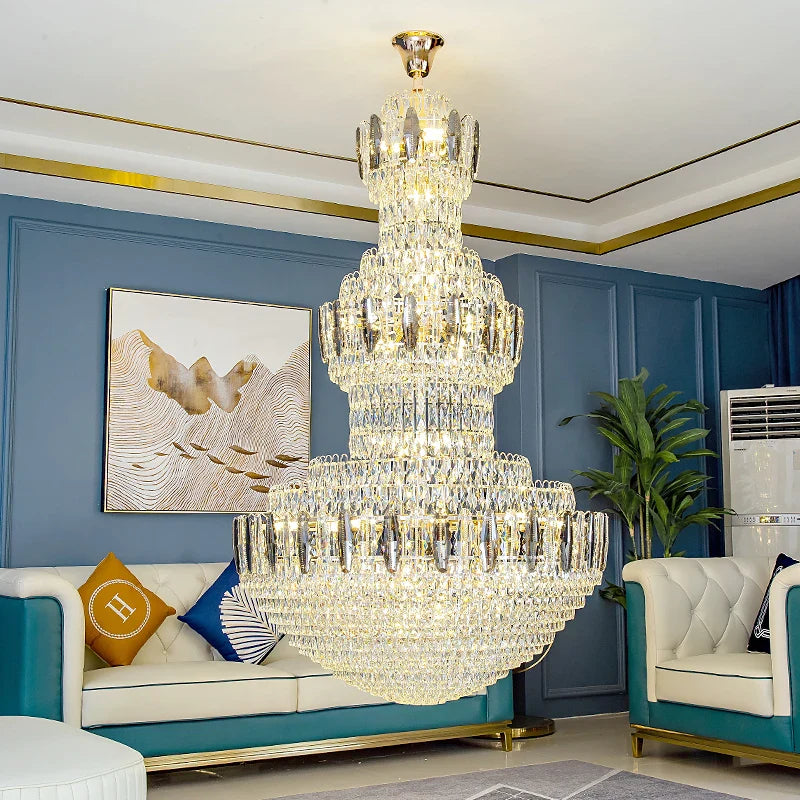 Afralia™ Light Luxury Crystal Chandelier: Postmodern Elegance for Hotels, Villas, and Duplexes