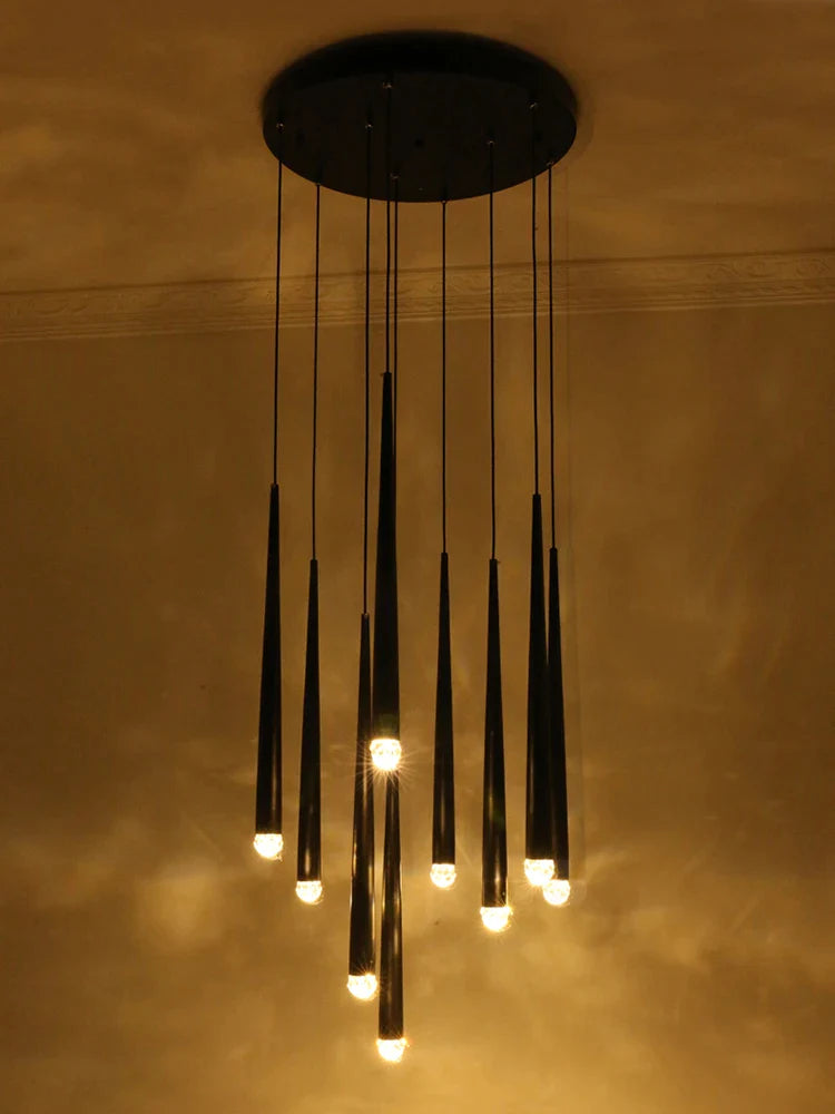 Afralia™ Conical LED Nordic Chandelier: Modern Designer Interior Decoration Lighting