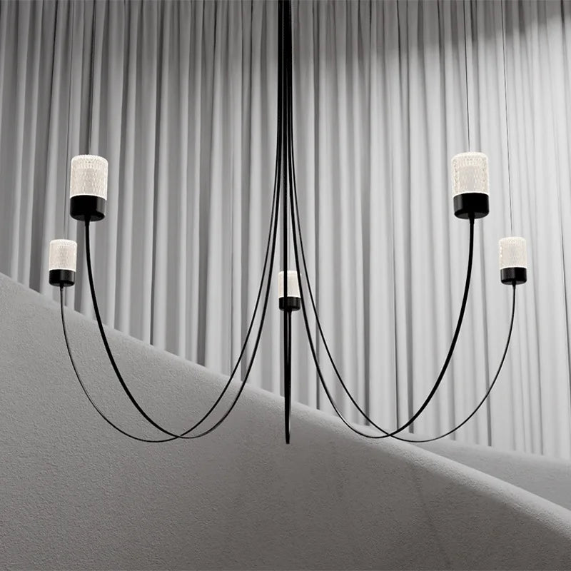 Afralia™ Line Light Chandelier: Modern Minimalist LED Pendant for Loft Home