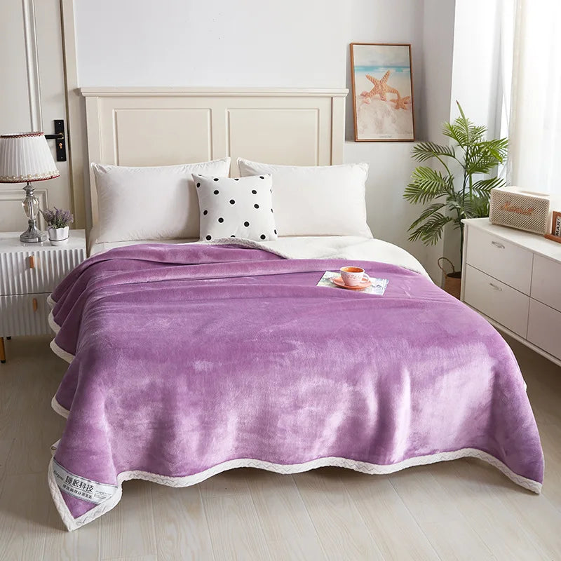Afralia™ Double-Layer Velvet Sofa Blanket: Luxuriously Warm & Skin-Friendly